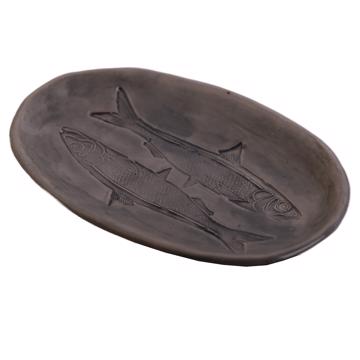 Coupelle Sardine en Faïence, gris