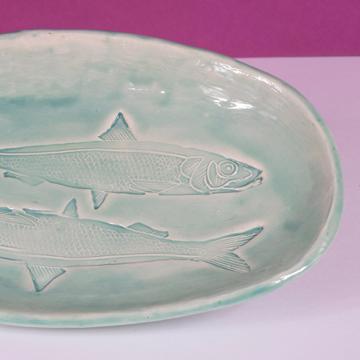 Coupelle Sardine en Faïence, vert menthe [2]