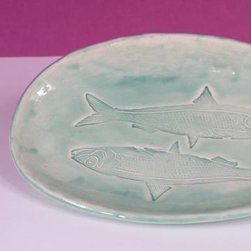 Coupelle Sardine en Faïence, vert menthe [4]
