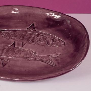 Coupelle Sardine en Faïence, violet [2]