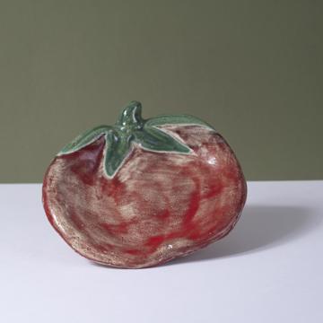 Tomato bowl in stamped earthenware