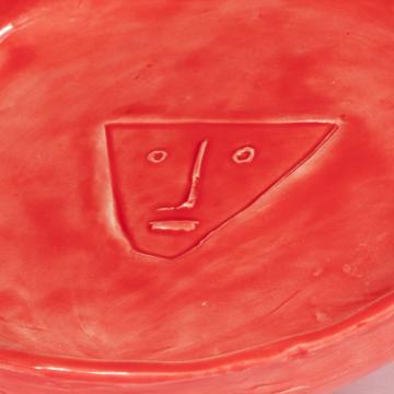 Coupelle Visage en faïence, rouge [2]