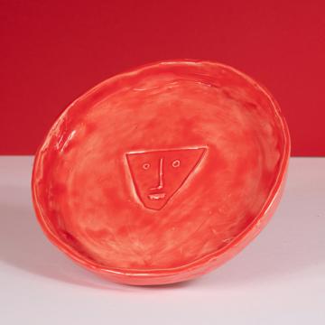Coupelle Visage en faïence, rouge [4]