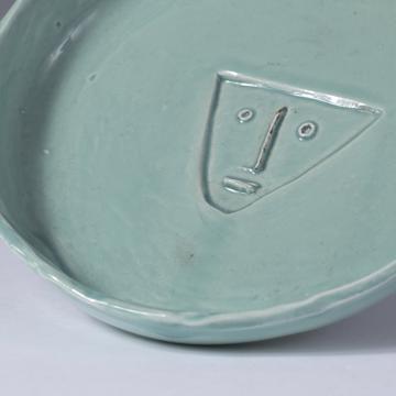 Visage dish in earthenware, mint green [2]