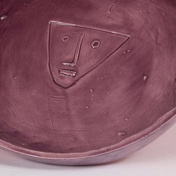 Visage dish in earthenware, purple [2]