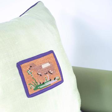 Housse de coussin en Soie, vert clair [1]