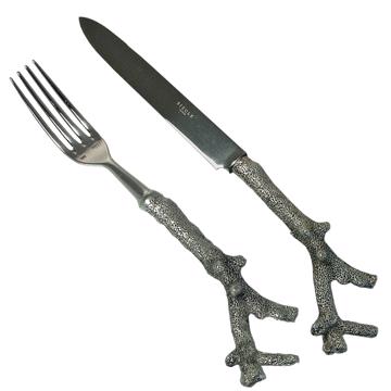 Couvert Corail en métal argenté, argent, set de 2 [3]