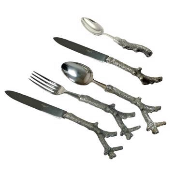 Couvert Corail en métal argenté, argent, set de 5 [3]