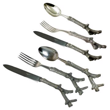 Ménagère pour 6 - couvert Corail d'argent, argent, ensemble de couverts pour 6 pers - 36 pièces [2]