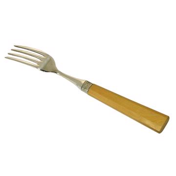 Fourchette Kérylos en bois de buis, jaune paille, dessert [3]