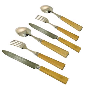 Ménagère pour 6 - couvert Kérylos, jaune paille, ensemble de couverts pour 6 pers - 36 pièces [2]