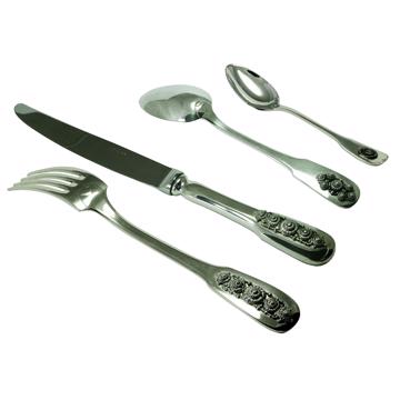 Ménagère pour 6 - couvert Passementerie, argent, ensemble de couverts pour 6 pers - 24 pièces [2]