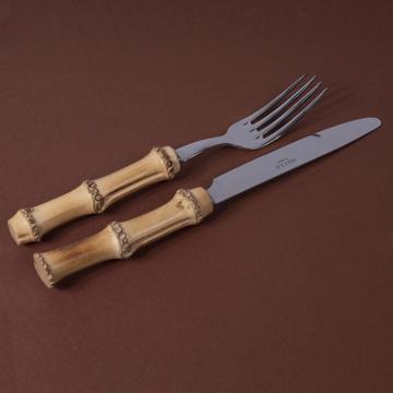 Bamboo Cutlery in stainless steel