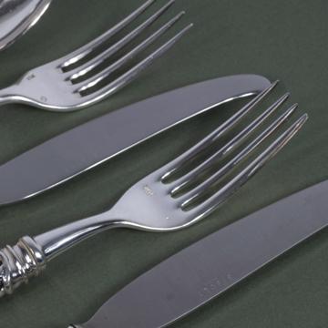 Saba Cutlery in Resin and silver, mat black, set of 5 [4]