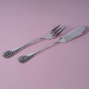 Filigree fish cutlery in silver plated