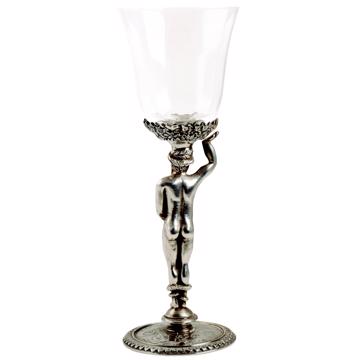 Adam and Eve glasses in crystal and silver plated, silver, adam [3]