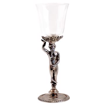 Adam and Eve glasses in crystal and silver plated, silver, adam [2]