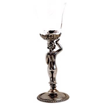 Adam and Eve glasses in crystal and silver plated, silver, eve [4]