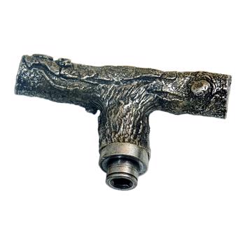 Poignée crémone Branche en métal patiné, argent