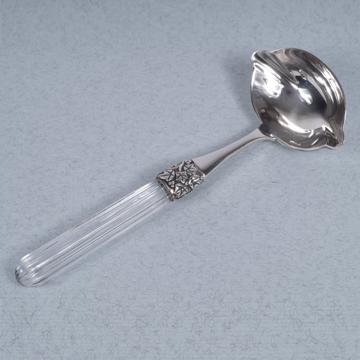 Cuillère à sauce Fidélio en cristal et métal argenté