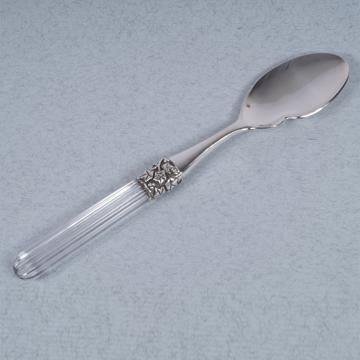 Cuillère à sauce individuelle Fidélio en cristal et métal argenté