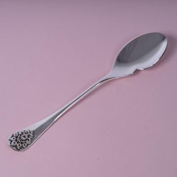 Filigree individual sauce spoon in silver plated