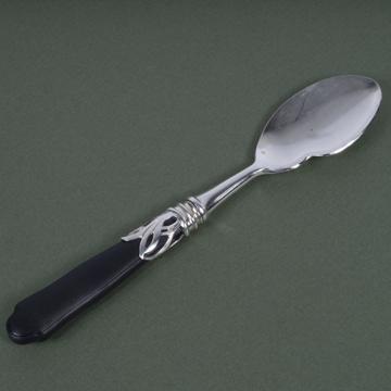 Saba individual sauce spoon in Resin and silver
