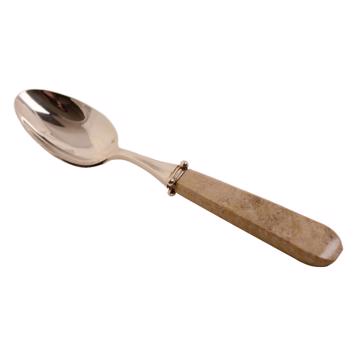 Cuillère Quartet en pierre de corail, coquille d'œuf, table 