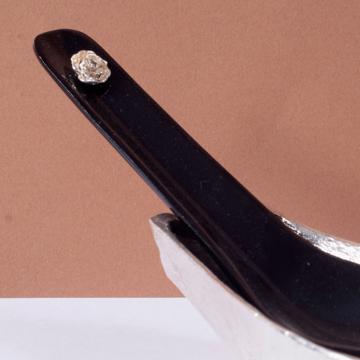 Cuillère à Soupe en corne et Support, argent, avec support [2]