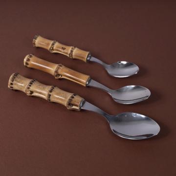 Bamboo spoons in stainless steel