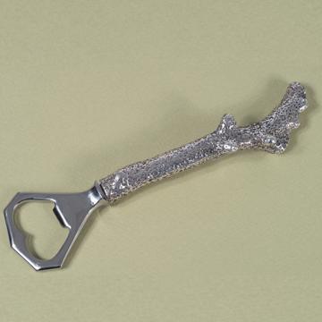 Coral bottle opener in silver plated