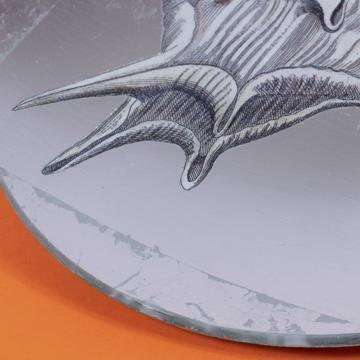 Shells plates in decoupage under glass, silver, shell 2 [5]