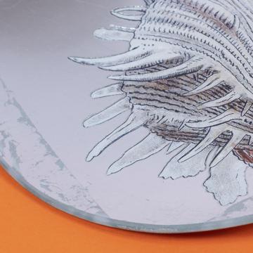 Shells plates in decoupage under glass, silver, shell 4 [5]