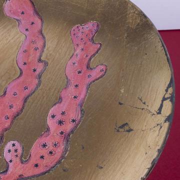 Assiettes Corail en Découpage sous verre, or, corail 1 [4]
