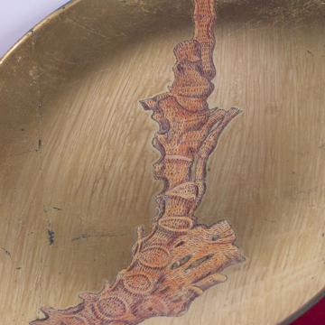 Assiettes Corail en Découpage sous verre, or, corail 2 [2]
