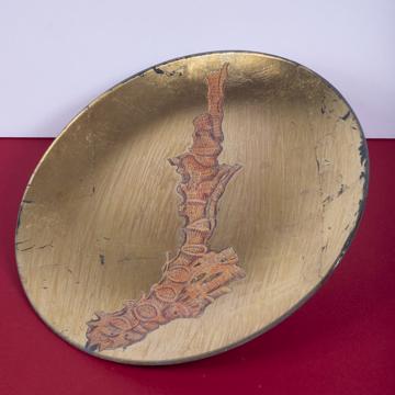 Assiettes Corail en Découpage sous verre, or, corail 2 [1]