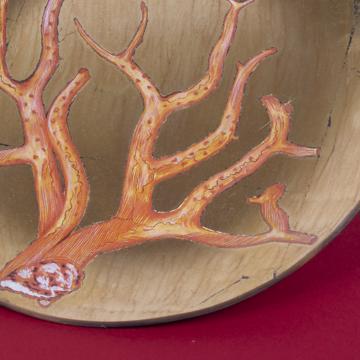 Assiettes Corail en Découpage sous verre, or, corail 4 [2]