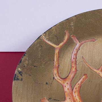 Assiettes Corail en Découpage sous verre, or, corail 4 [3]