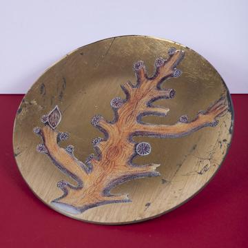 Assiettes Corail en Découpage sous verre, or, corail 5 [1]