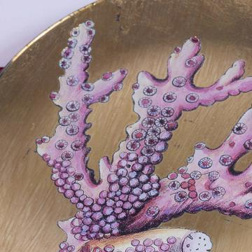 Assiettes Corail en Découpage sous verre, or, corail 7 [2]