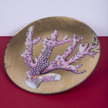 Assiettes Corail en Découpage sous verre, or, corail 7 [1]