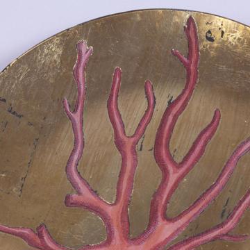 Assiettes Corail en Découpage sous verre, or, corail 8 [3]