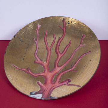 Assiettes Corail en Découpage sous verre, or, corail 8 [1]