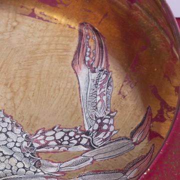 Coupe Crabe en Découpage sous verre, or [3]