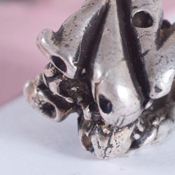 Set of 2 Erotic dices in silver plated, silver [2]