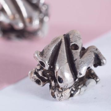 Set of 2 Erotic dices in silver plated, silver [4]