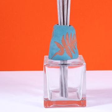 Diffuseur de Parfum Fougère en faïence et verre, turquoise, bergamote [2]