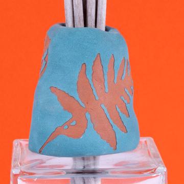Diffuseur de Parfum Fougère en faïence et verre, turquoise, bergamote [4]