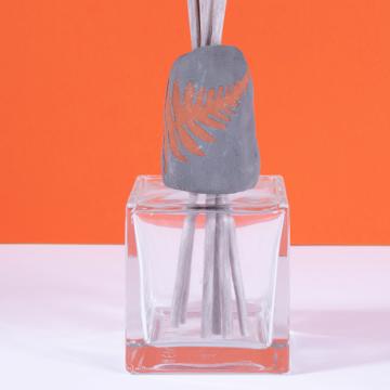 Diffuseur de Parfum Fougère en faïence et verre, gris, earl grey [2]