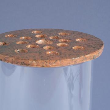 Disque pique-fleurs en faïence , orange, 17 cm de diam. [2]